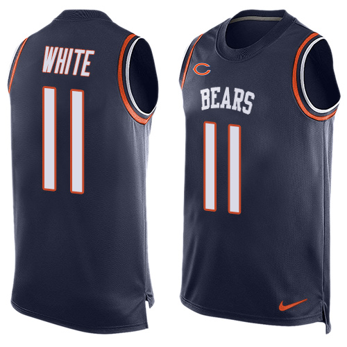Nike Bears #11 Kevin White Navy Blue Team Color Men's Stitched NFL Limited Tank Top Jersey - Click Image to Close